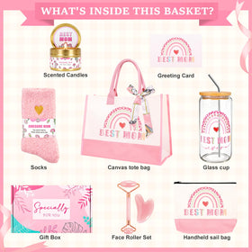 Joyofun Best Mom Ever Gift Canvas Makeup Bag—compact organizer for cosmetics on the go.