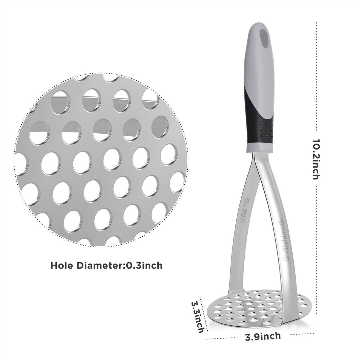 Joyoldelf uniform-hole masher ensures even mash and clean results