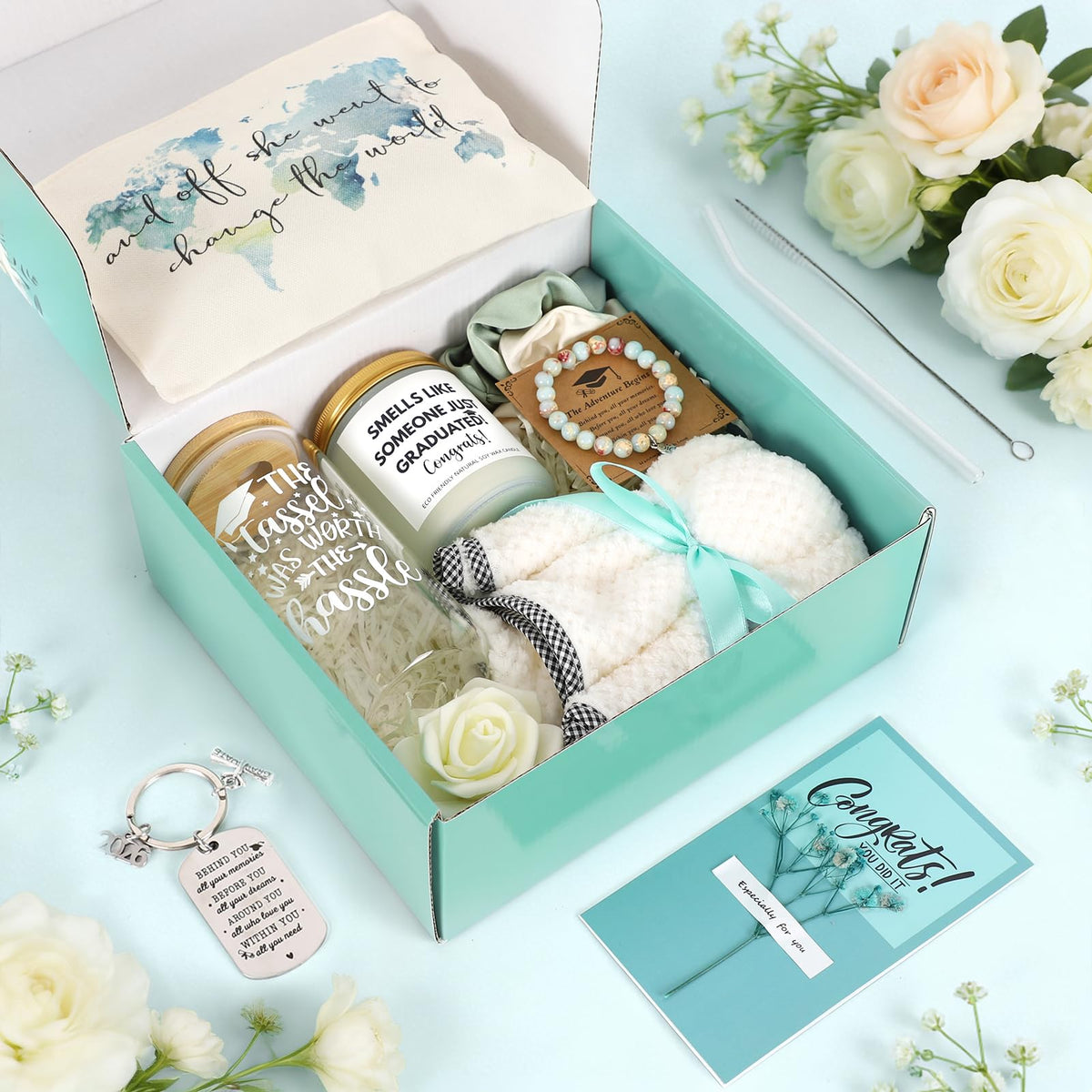 Joyseller graduation box scented candle in glass jar for warm, calming vibes