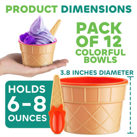 JoyServe cone shaped spoons in a 12-pack for easy scooping