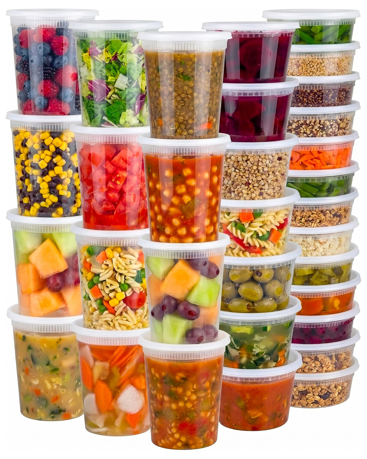 JoyServe deli containers in 8oz, 16oz, and 32oz for versatile meal prep