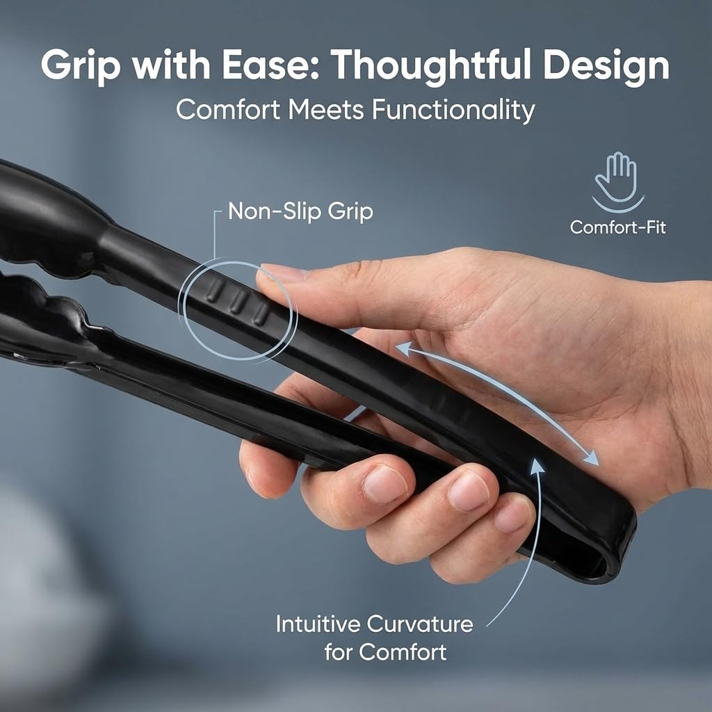 JoyServe 12-pack tongs, rugged yet lightweight, designed to streamline serving at parties.