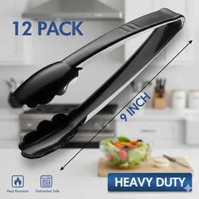 JoyServe heavy-duty tongs, 9-inch, BPA-free, suitable for hot or cold dishes at events.
