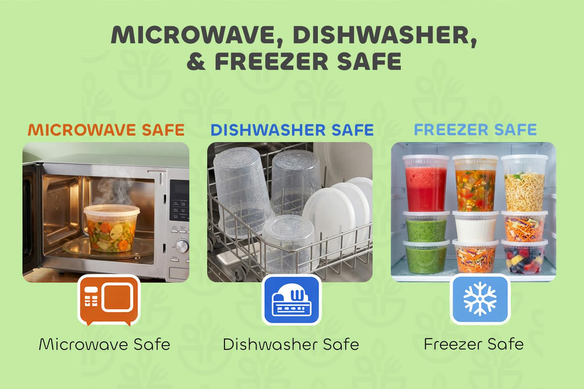 JoyServe microwave-safe deli container reheats soups and sauces quickly.