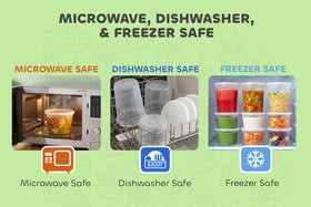 JoyServe microwave-safe deli container reheats soups and sauces quickly.