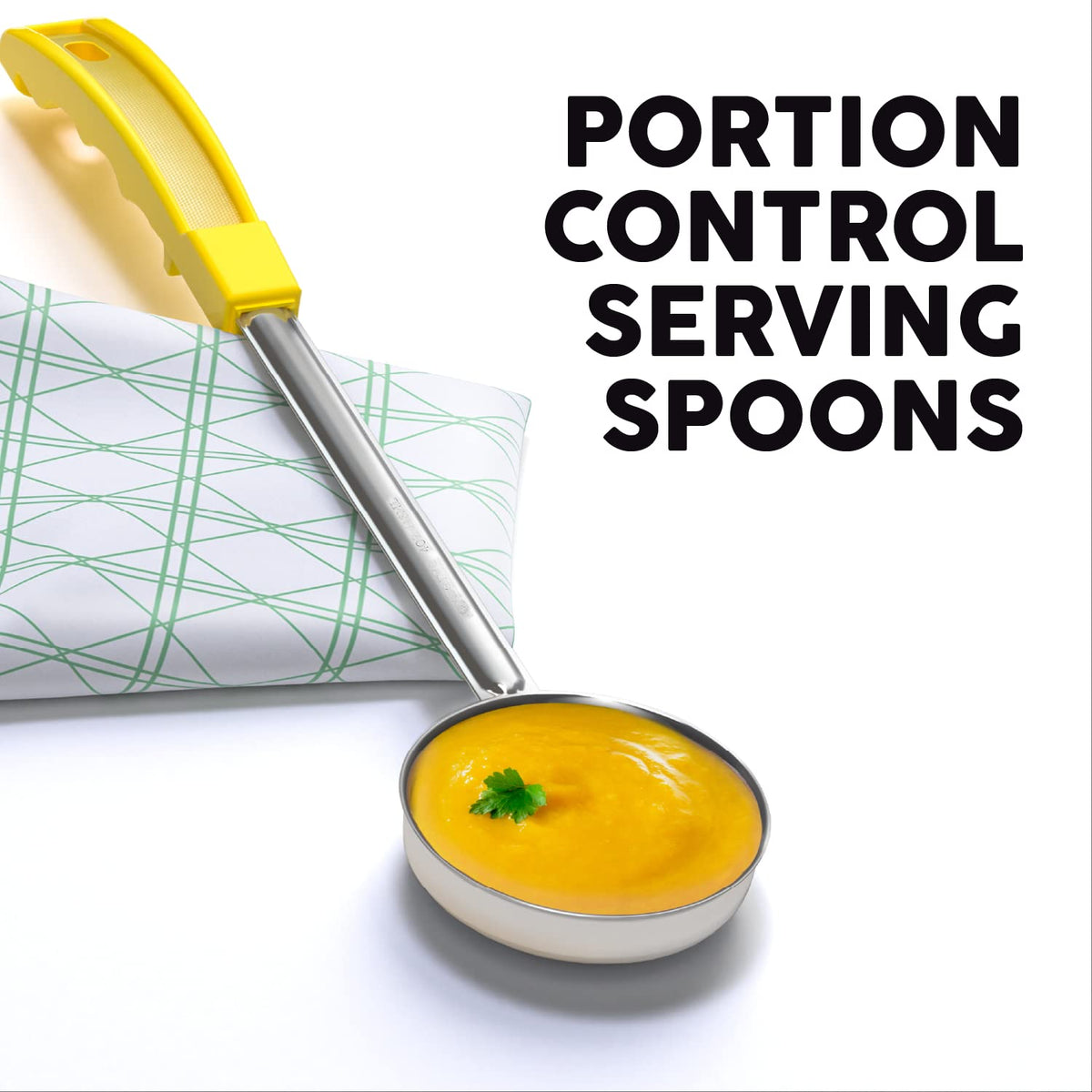 JoyServe 4oz perforated spoon ideal for draining vegetables or sauces.