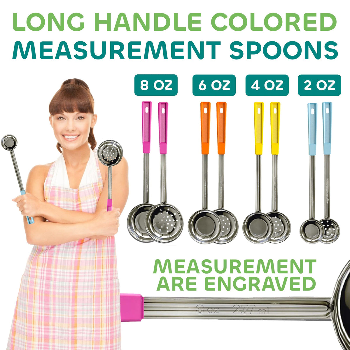 JoyServe 8oz solid spoon for larger servings and efficient plating.