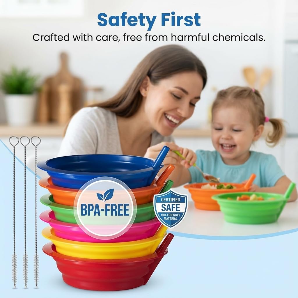 JoyServe spill-reducing straw bowls for neater meals