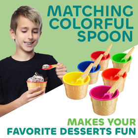 JoyServe waffle cone design bowls showcased for ice cream and gelato