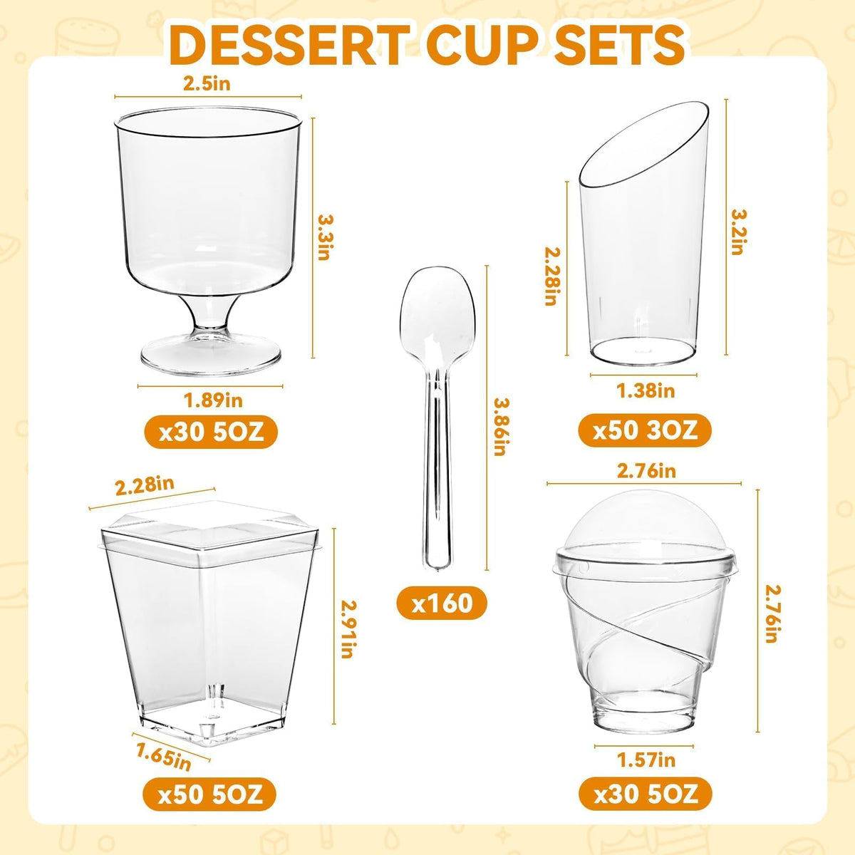 JPPSUJJ tall parfait cups ideal for layered desserts and visual appeal.