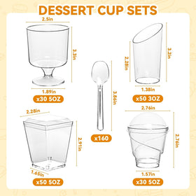 JPPSUJJ tall parfait cups ideal for layered desserts and visual appeal.