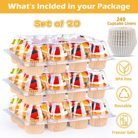 JPPSUJJ freezer-safe design helps keep cupcakes fresh.