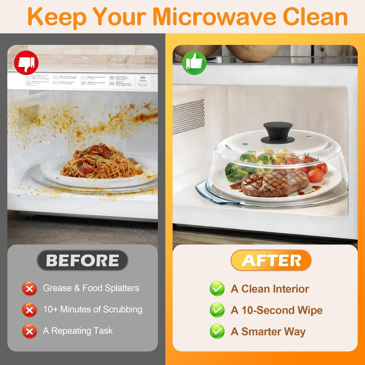 JPPSUJJ microwave place mat under the lid keeps surfaces clean and dry