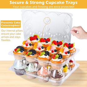 JPPSUJJ stackable cupcake boxes with snaps ensure stable stacking and safe transport.