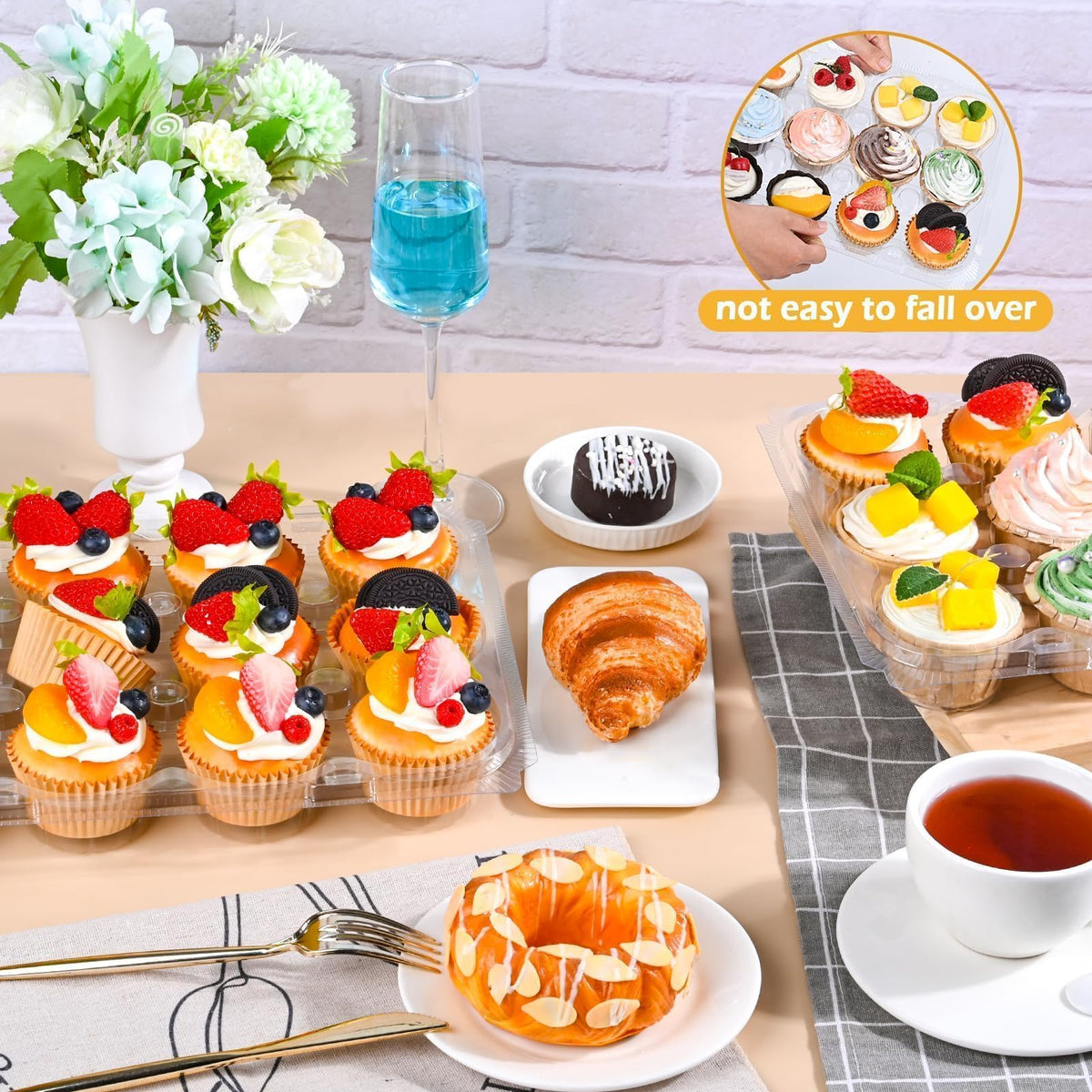 JPPSUJJ stackable cupcake boxes simplify storage and display.