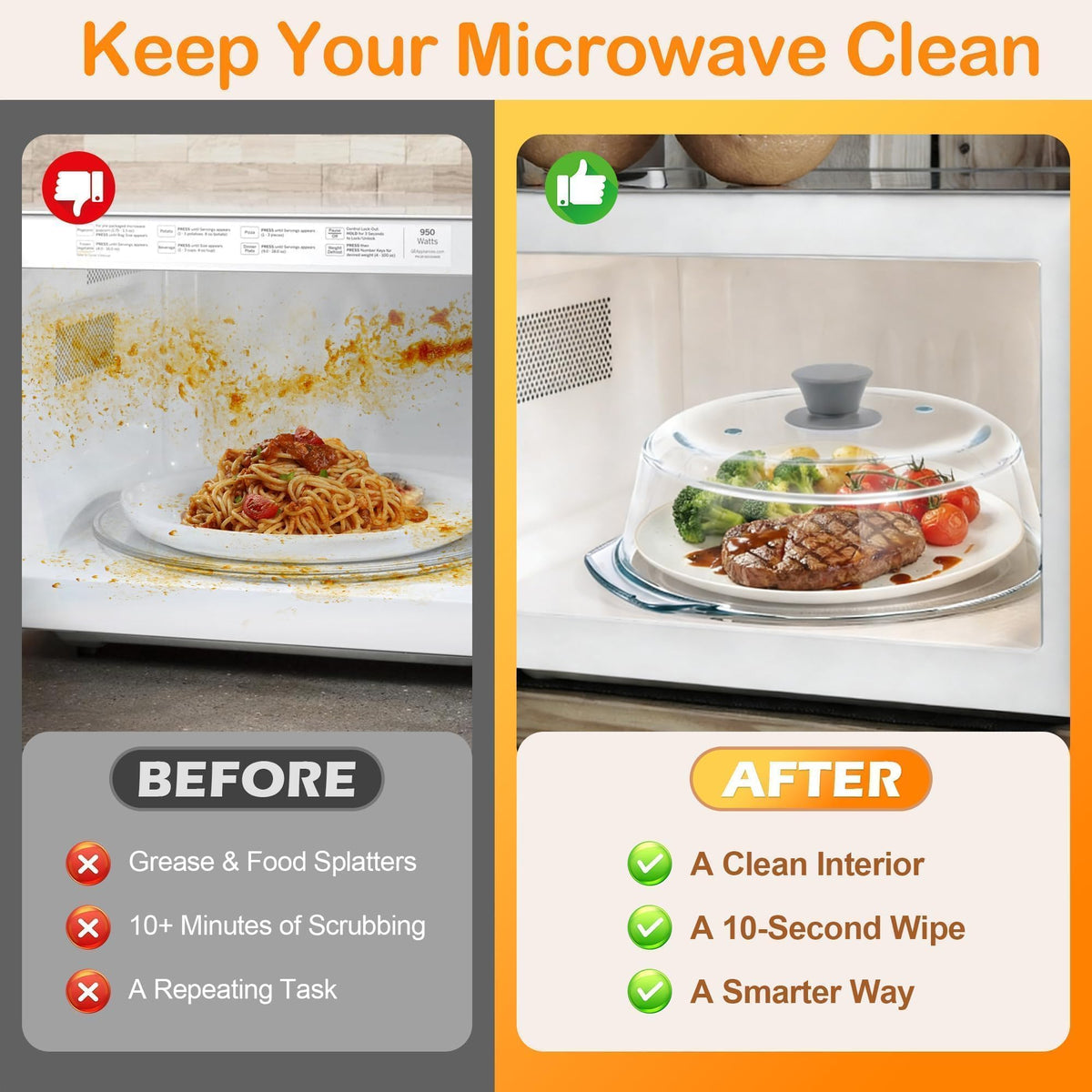 JPPSUJJ dual steam vents promote safe steam release during reheating.