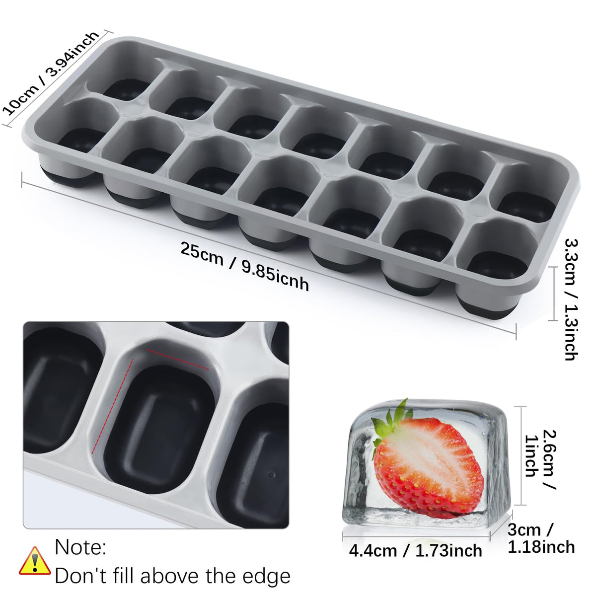Jrisbo BPA-free silicone for safe, versatile ice tray use.