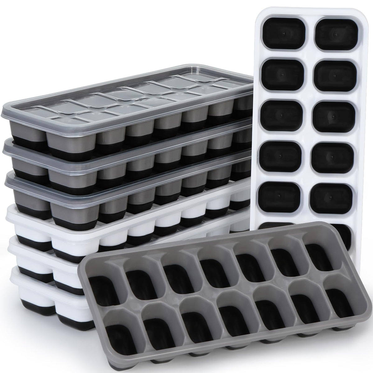 Jrisbo silicone ice cube tray eight-pack with easy release for quick ice.