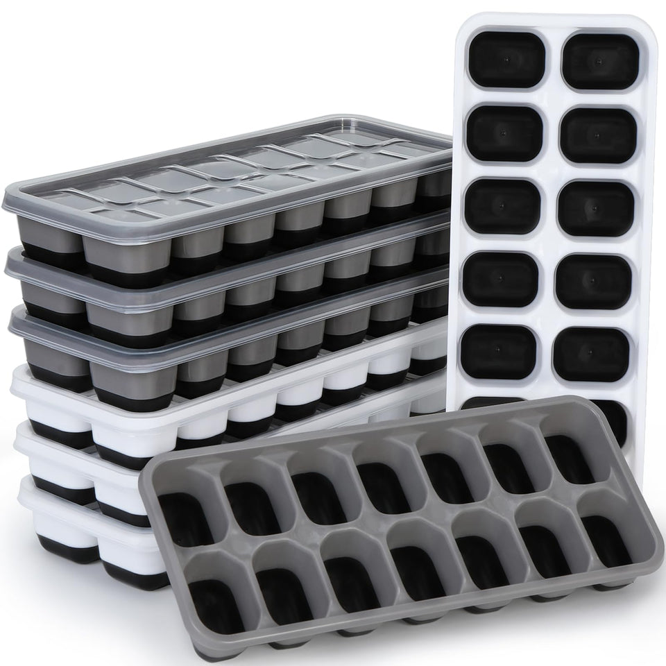 Jrisbo silicone ice cube tray eight-pack with easy release for quick ice.