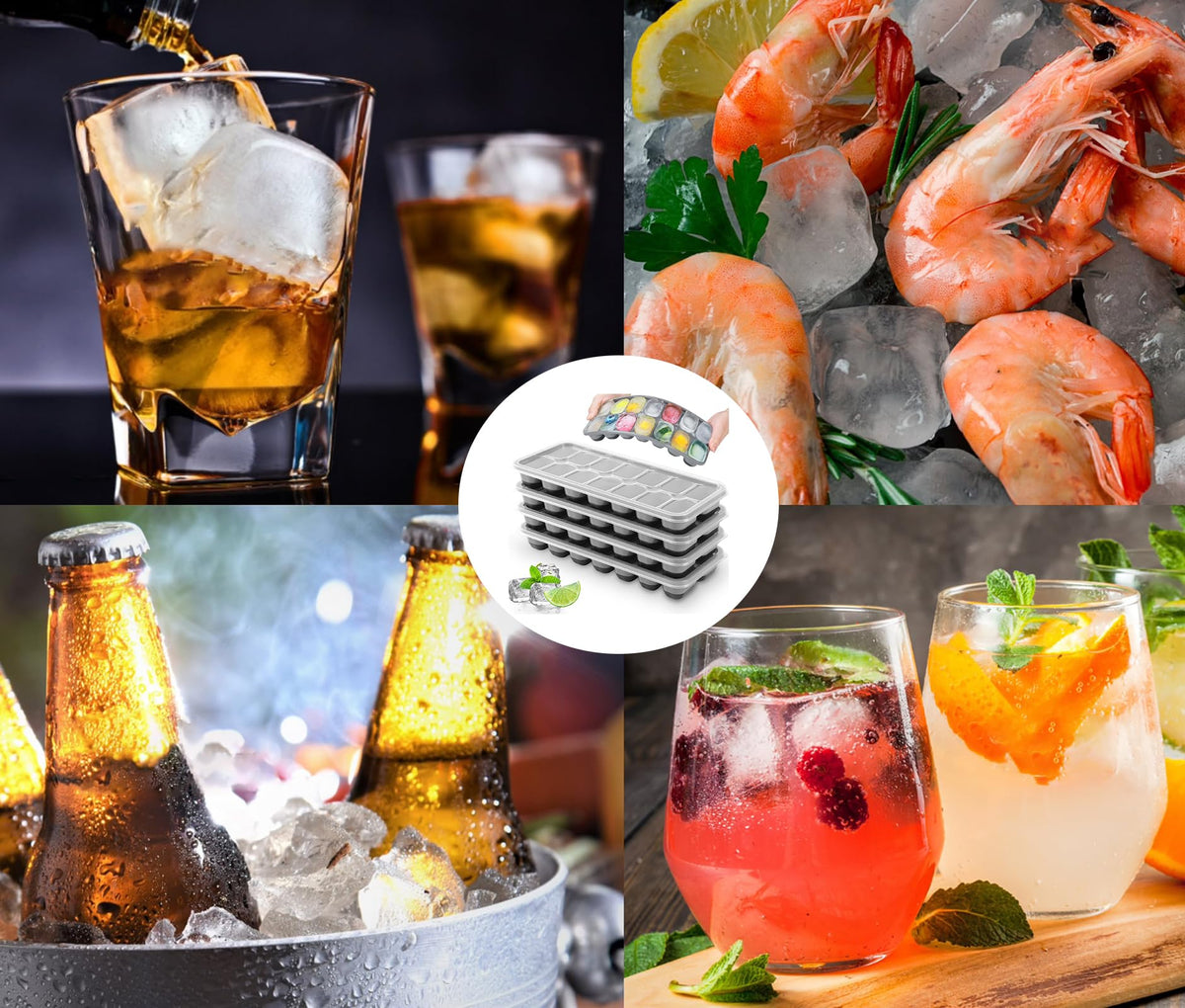Jrisbo spill-resistant lid helps maintain ice quality and freezer hygiene.