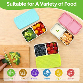 Stackable Jrisbo snack containers saving fridge space