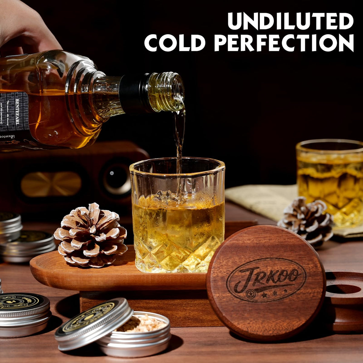 JRKOO rosewood smoke lid for premium cold smoking