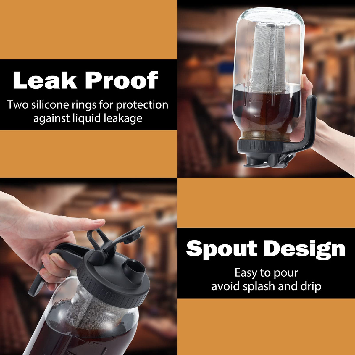 Jrssae pour-spout design ensures smooth, mess-free serving every time.