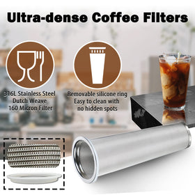 Jrssae stainless mixing spoon helps blend grounds evenly for consistency.