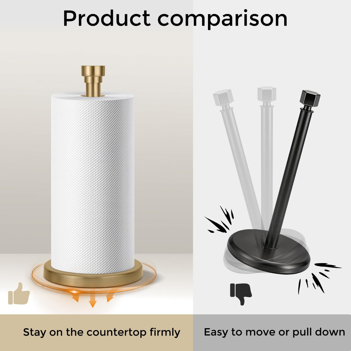 JRZOO non-slip pad protects countertops and keeps the holder steady.