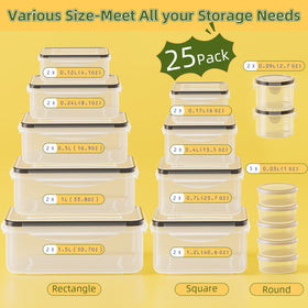 JSCARES airtight lids and containers with locking clips prevent spills and leaks.