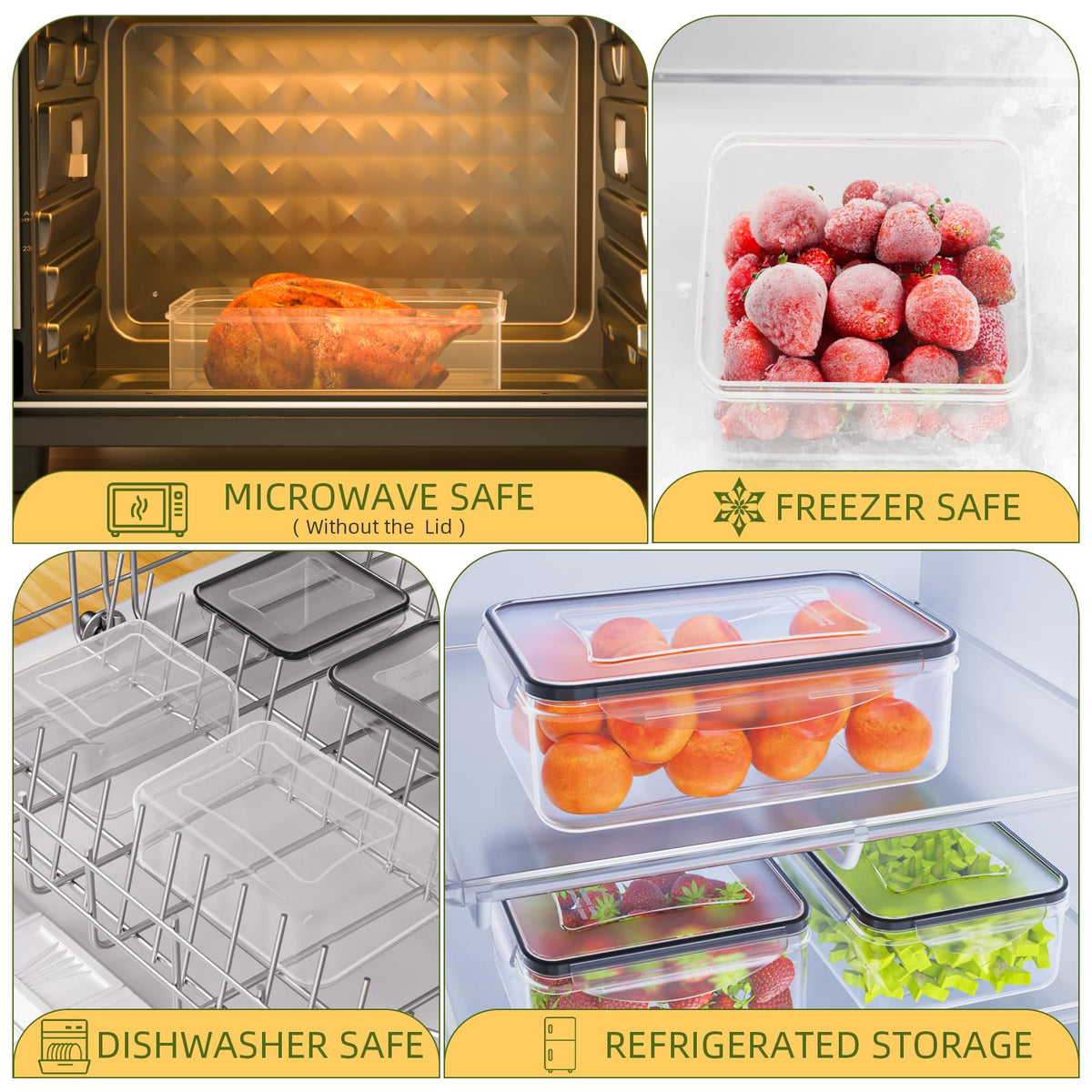 JSCARES dishwasher-safe and freezer-safe plastics simplify cleanup and storage.