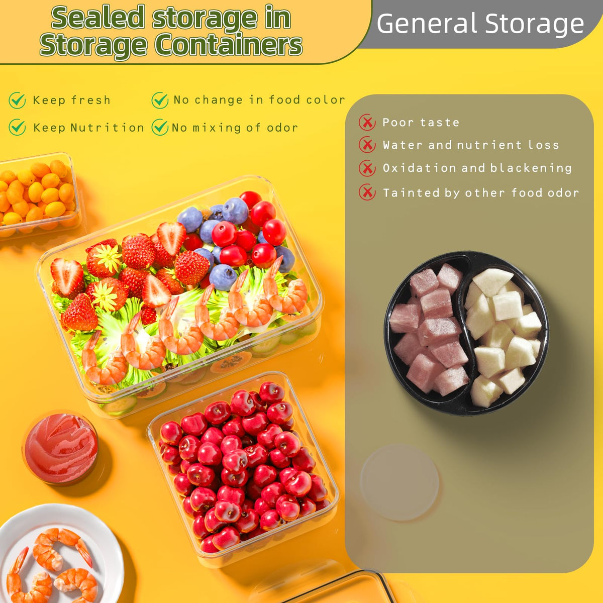 JSCARES microwave-safe containers (lidless) for quick reheating of meals.