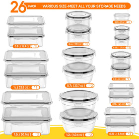 JSCARES rectangular 50-oz containers stacked for efficient pantry storage
