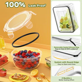 JSCARES rectangular 16.9 oz container stackable for space-saving storage