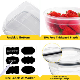 JSCARES rectangular 34oz container for daily snacks and sauces.