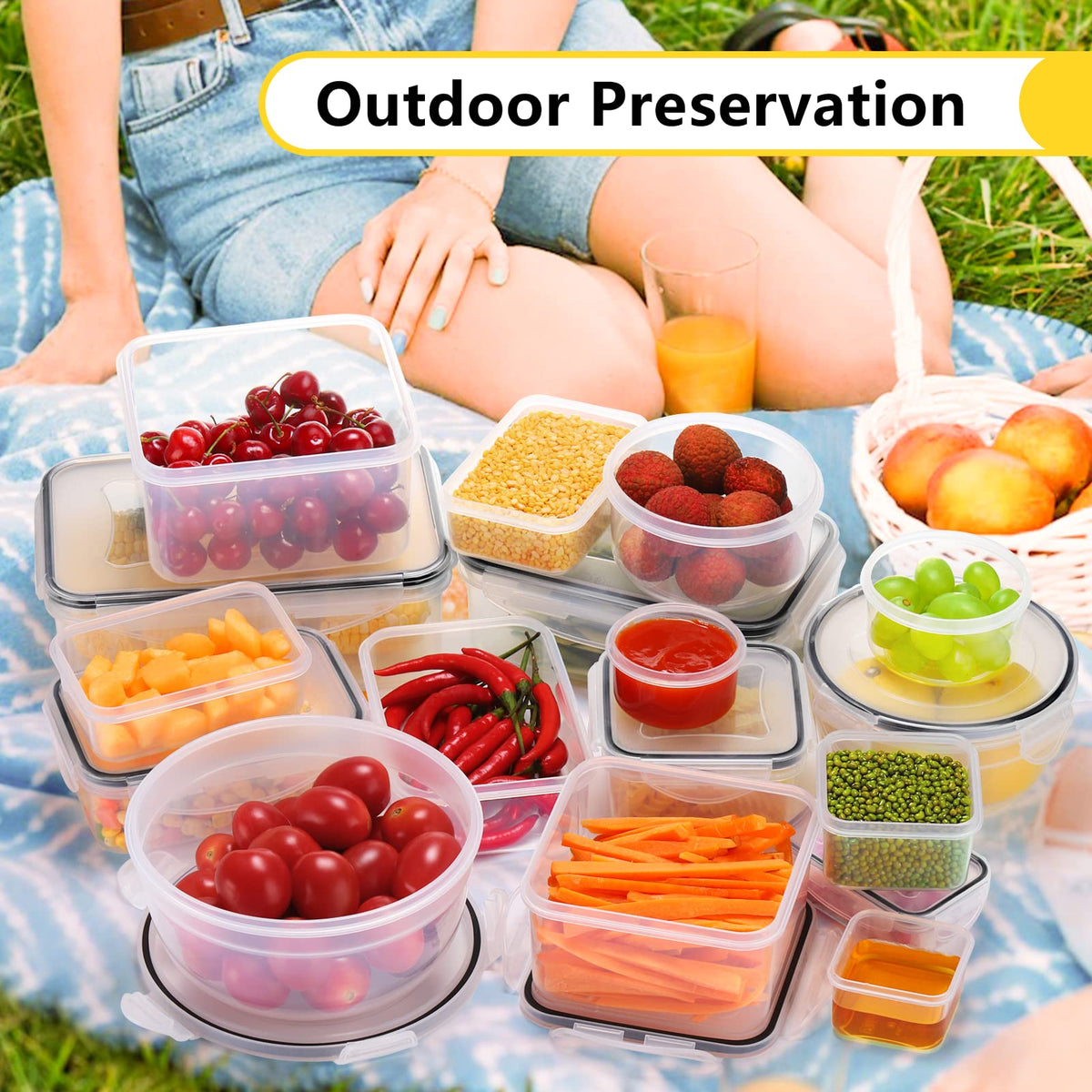JSCARES stackable containers save space in the fridge and pantry.