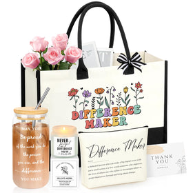 JSENGIFT Difference Maker tote bag with sturdy handles for daily use.
