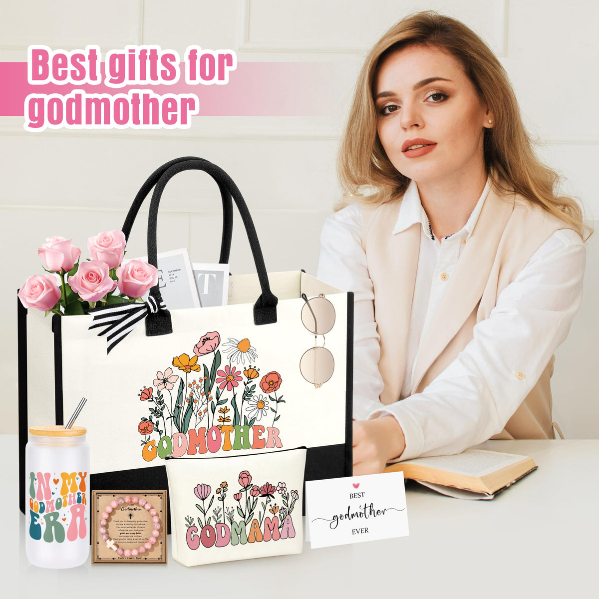 JSENGIFT seven-piece godmother gift set, thoughtful surprise for a special person