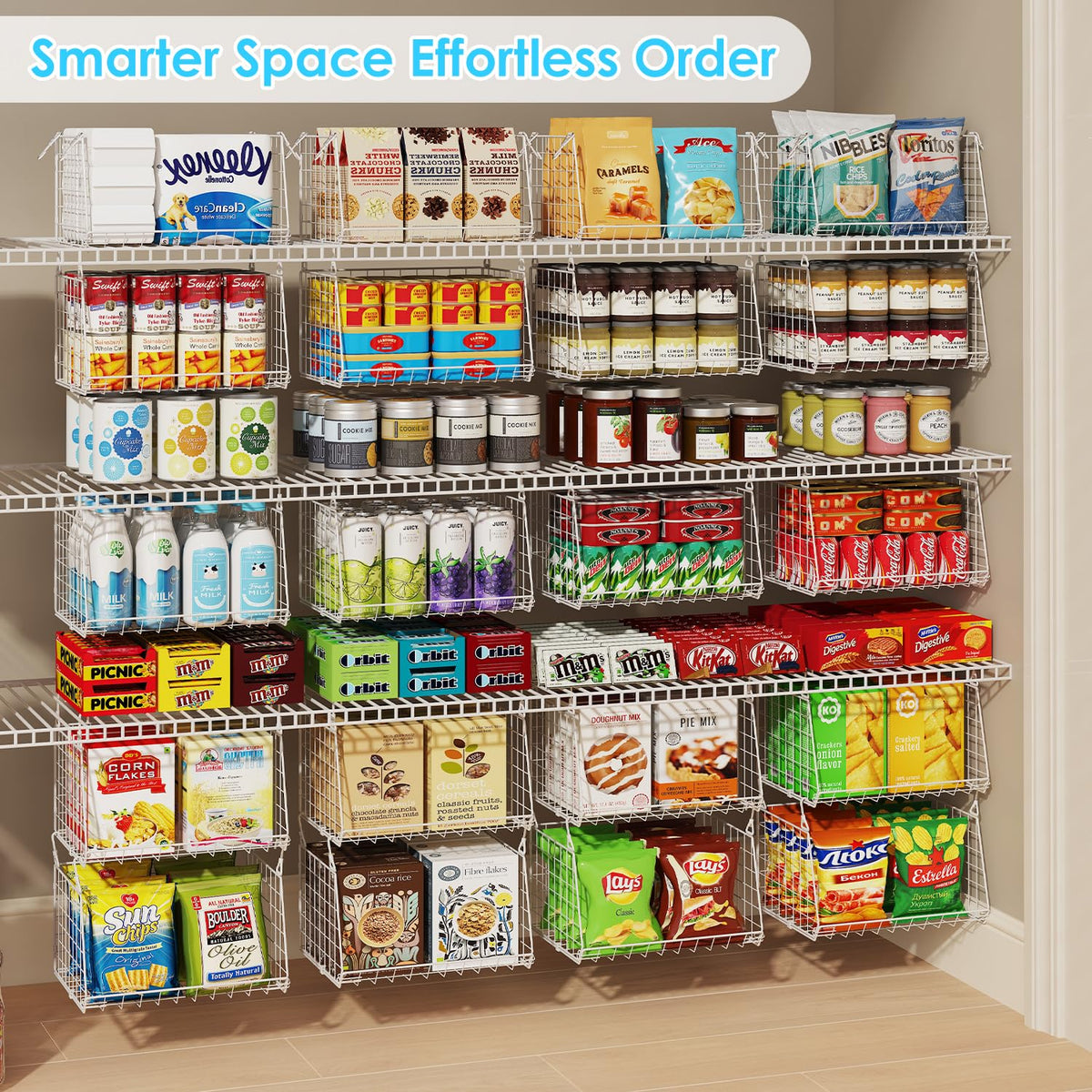 Jsskeeim durable-coated-steel-wire construction supports heavy pantry items.