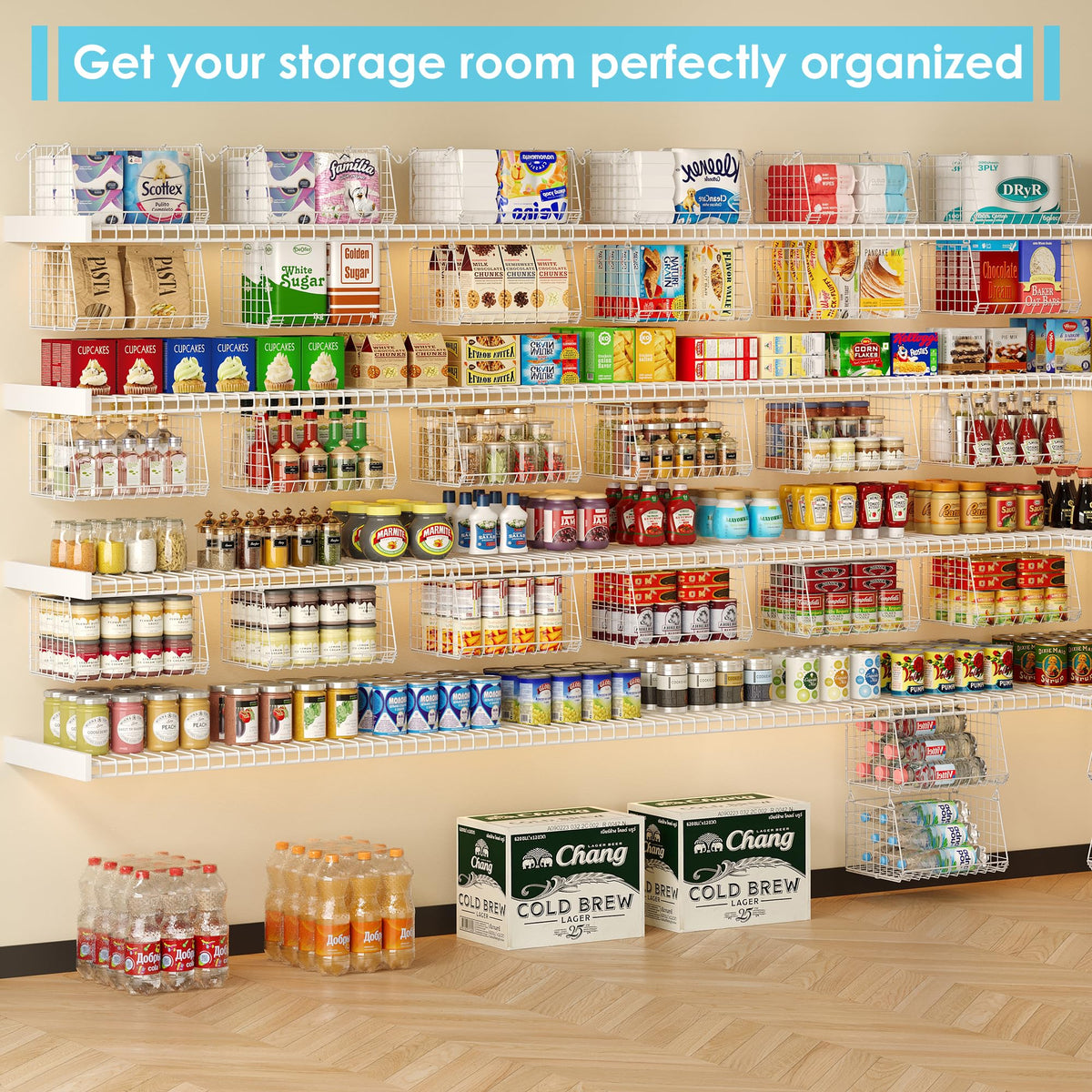 Jsskeeim versatile storage for laundry, closet, or garage organization.