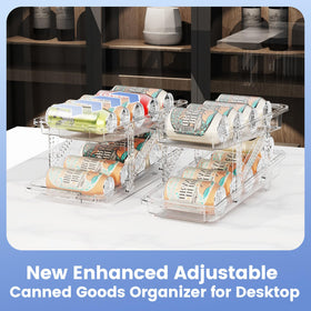 Jsyrjing adjustable-width can holders for fridge space saving