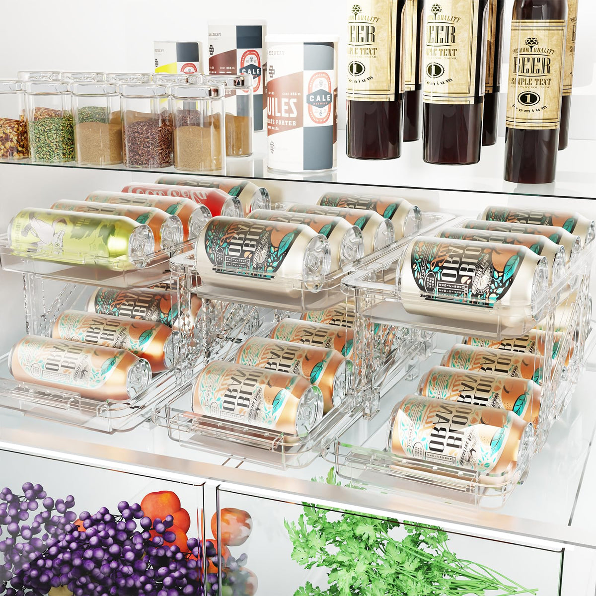 Jsyrjing fridge can dispenser with automatic rolling for quick beverage retrieval