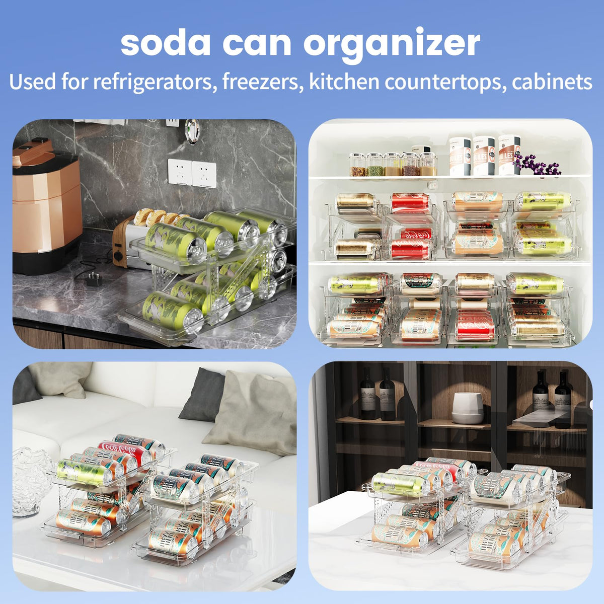 Jsyrjing soda storage solution with transparent design for visibility