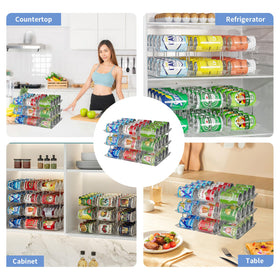 Jsyrjing stackable design maximizes cabinet, pantry, or fridge space.