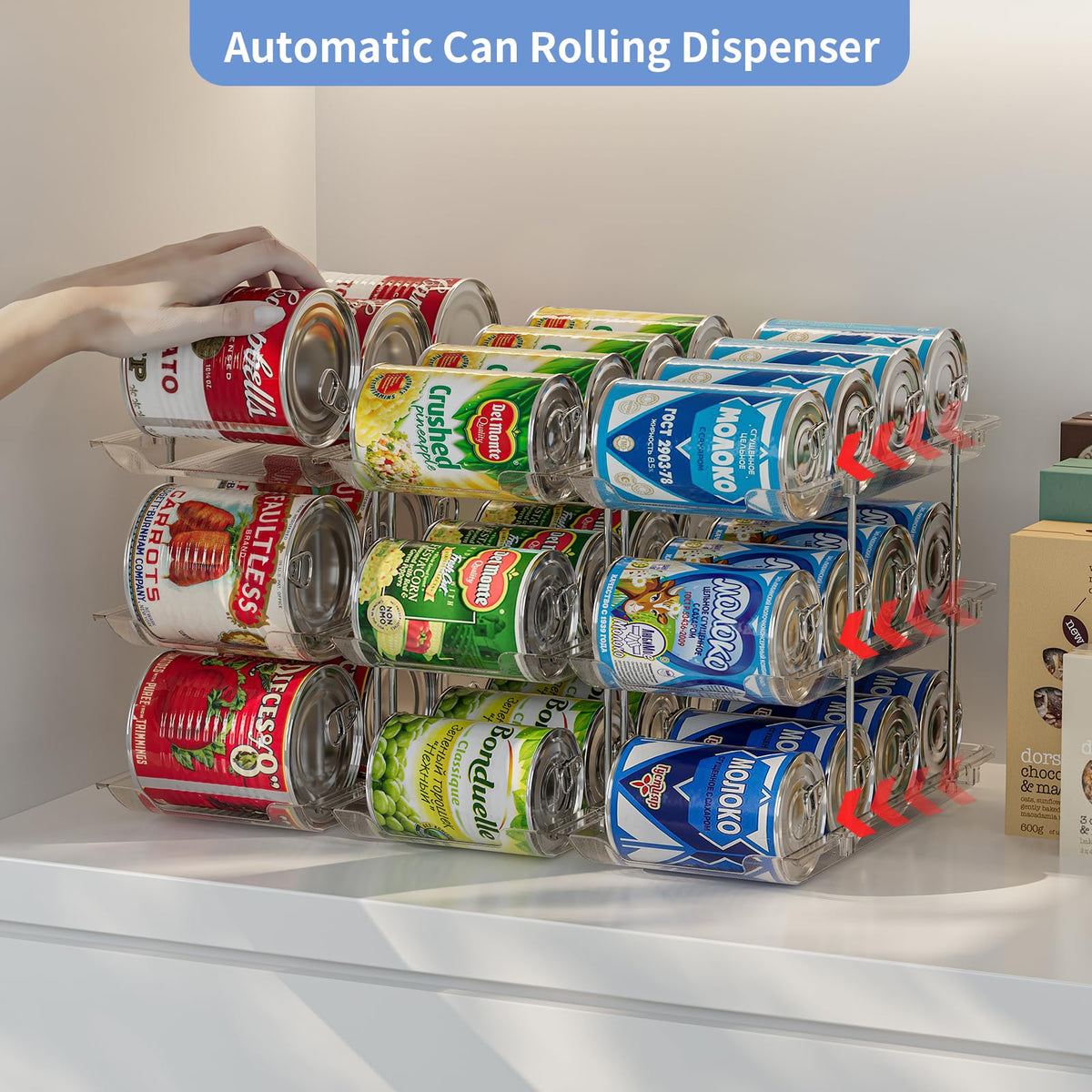 Jsyrjing transparent design adds a modern touch to kitchen storage.