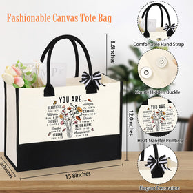 JTENGTOP canvas makeup bag with double-sided print for daily faith-inspired style