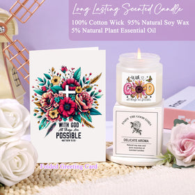 JTENGTOP lavender-scented soy wax candle with uplifting message for calming moments.