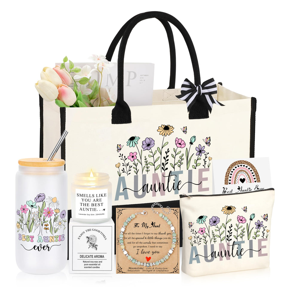 JTENGTOP Aunt Gift Basket 6-piece tote, ideal for daily errands and stylish gifting.