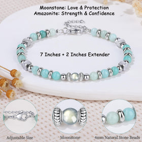 JTENGTOP 4mm moonstone bracelet ideal for daily wear and gifting.