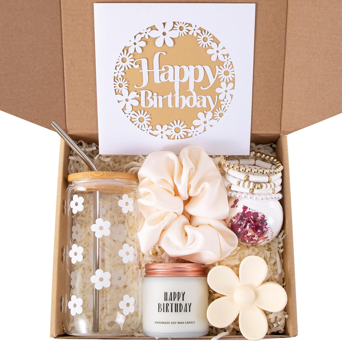 JTEWB daisy glass cup with bamboo lid for morning coffee